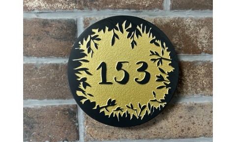 Leaves Round House Sign 200mm
